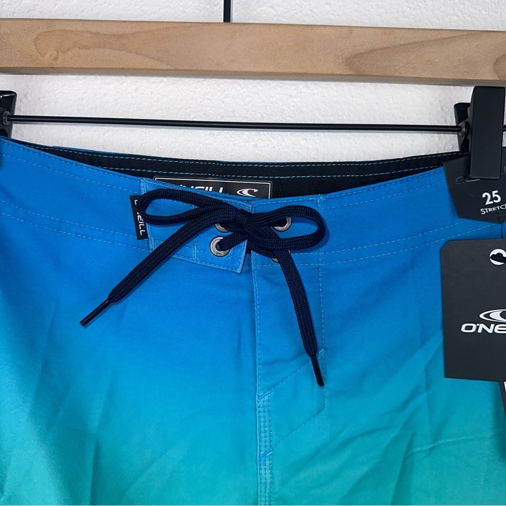 NEW O’Neill Boys Hyperfreak S-Seam Fade Blue Green Ombre Board Shorts 10 (W25”) - Picture 3 of 10